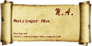 Metzinger Aba névjegykártya